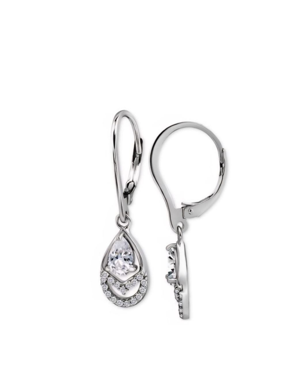 Giani Bernini Women's sterling silver Cubic Zirconia Pear & Round Leverback